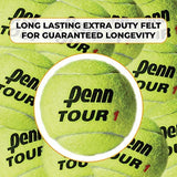 Penn Tour - Extra Duty Felt Hard Court Tennis Ball Cans in Multi-Packs, 3 Balls Per Can (10 Cans)