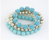 Flower charm elastic bracelet (Multiple Colors Available)