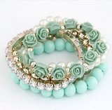 Flower charm elastic bracelet (Multiple Colors Available)