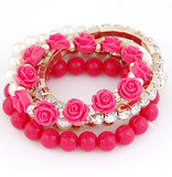 Flower charm elastic bracelet (Multiple Colors Available)