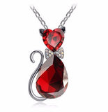 Crystal Cat Necklace (Multiple Colors Available)