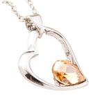 Crystal Heart Necklace (Multiple Colors Available)