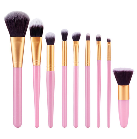 Professional 9pcs Makeup brushes (Multiple Colors Available)