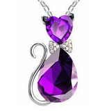 Crystal Cat Necklace (Multiple Colors Available)
